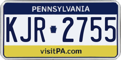 PA license plate KJR2755