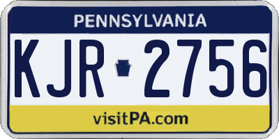 PA license plate KJR2756