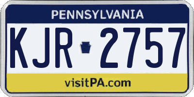 PA license plate KJR2757