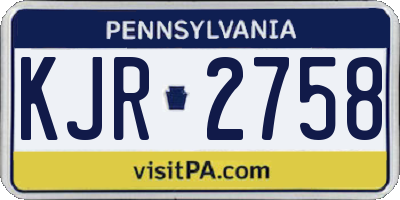 PA license plate KJR2758
