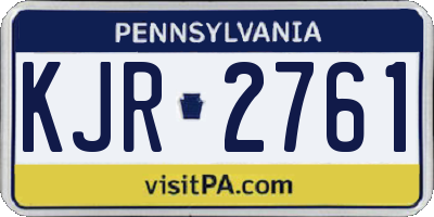 PA license plate KJR2761