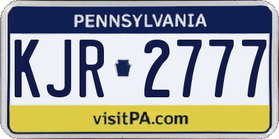 PA license plate KJR2777