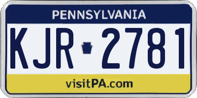 PA license plate KJR2781