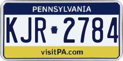 PA license plate KJR2784