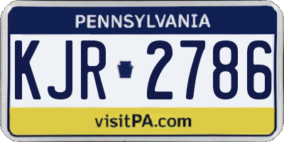 PA license plate KJR2786