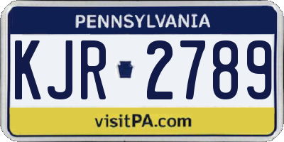 PA license plate KJR2789
