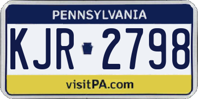 PA license plate KJR2798