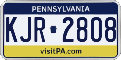 PA license plate KJR2808