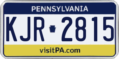 PA license plate KJR2815