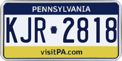 PA license plate KJR2818
