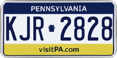 PA license plate KJR2828