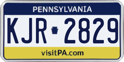 PA license plate KJR2829