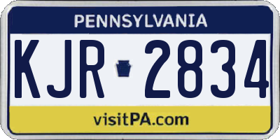 PA license plate KJR2834