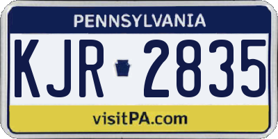 PA license plate KJR2835