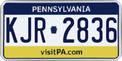 PA license plate KJR2836