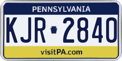 PA license plate KJR2840