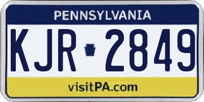 PA license plate KJR2849
