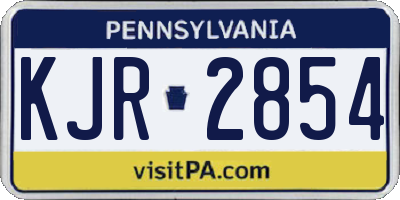 PA license plate KJR2854