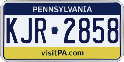 PA license plate KJR2858