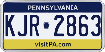 PA license plate KJR2863