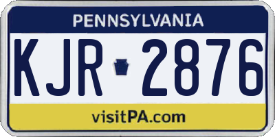PA license plate KJR2876