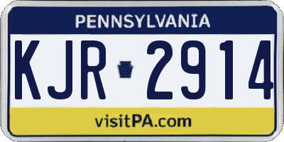 PA license plate KJR2914