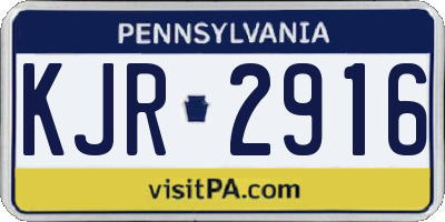 PA license plate KJR2916