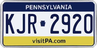 PA license plate KJR2920
