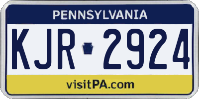 PA license plate KJR2924