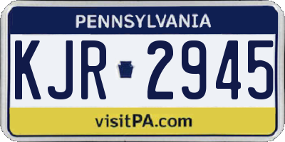 PA license plate KJR2945