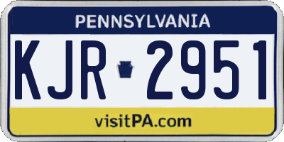 PA license plate KJR2951
