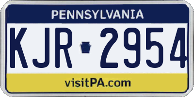PA license plate KJR2954