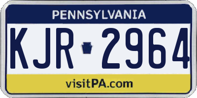 PA license plate KJR2964