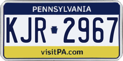 PA license plate KJR2967