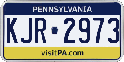 PA license plate KJR2973