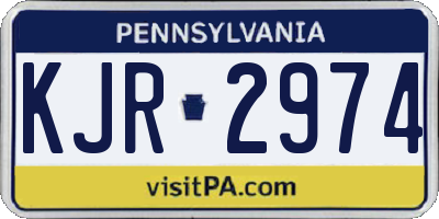 PA license plate KJR2974