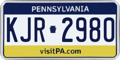 PA license plate KJR2980