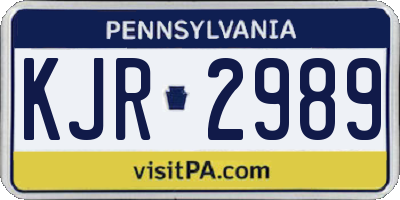 PA license plate KJR2989