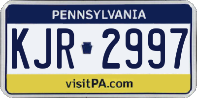 PA license plate KJR2997