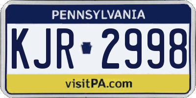 PA license plate KJR2998