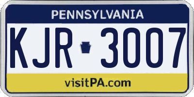 PA license plate KJR3007