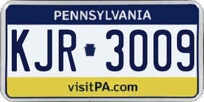 PA license plate KJR3009
