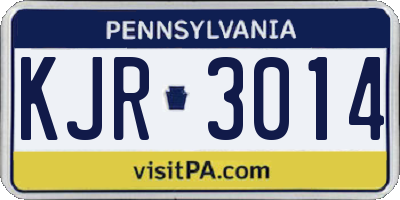 PA license plate KJR3014