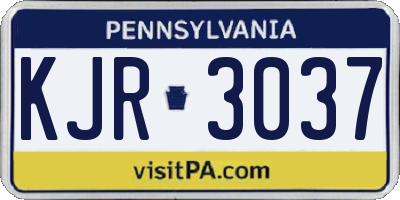 PA license plate KJR3037