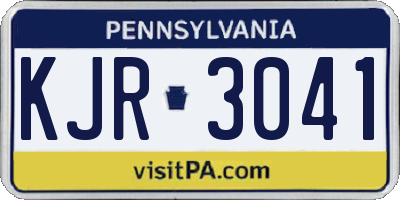 PA license plate KJR3041