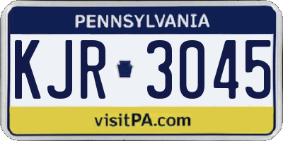 PA license plate KJR3045