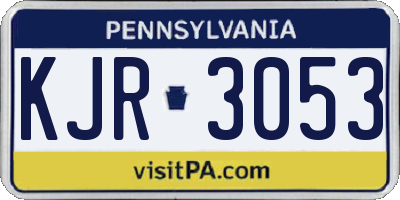 PA license plate KJR3053