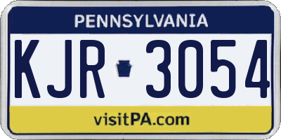 PA license plate KJR3054