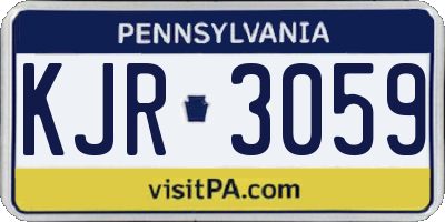 PA license plate KJR3059