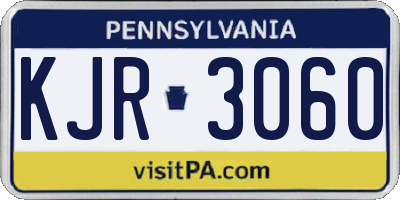 PA license plate KJR3060